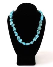 Lovely Turquoise Chunky Turquoise Beaded Necklace