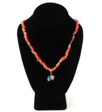 Gorgeous Coral, Shell & Turquoise Necklace