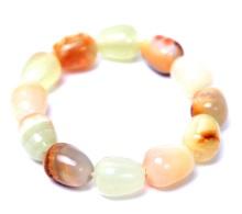 Agate Stone Polished Bead Bracelet