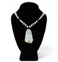 Gorgeous Chinese Jade Necklace, Gourd Pendant