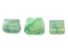 Group of Three Light Green Gemstones
