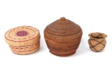 Lot of Three Handmade Mexican Baskets