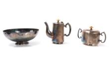 Three Silver Plate Vessels