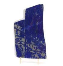 Gorgeous Natural Raw Lapis Lazuli Slab on Stand