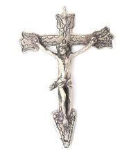 Large Antique Sterling Silver Crucifix, 86g