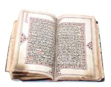 Old Islamic Koran in Fine Parquetry Inlaid Box