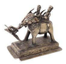 Indian Brass War Elephant & Riders, 17th-18th c.