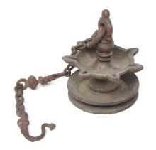 Islamic Bronze Hanging Oil Lamp, 17th C.
