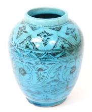 Lovely Kashan Turquoise Glazed Pottery Vase