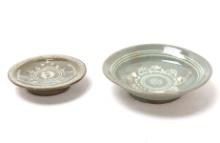 Two Korean Celadon Glazed Side Dishes