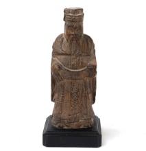 Chinese Wood Carved Statue of a Monk