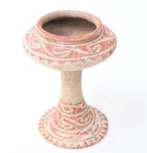 Ban Chiang Painted & Incised High Pedestal Vase, Thai Neolithic 1000 BCE