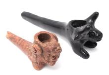 Two Handcrafted Animal Pipes