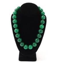 Gorgeous Heavy Chinese Jade Beaded Necklace