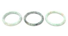 Trio of Lovely Chinese Stone Carved Bangle Bracelets