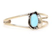 Gorgeous Sterling Silver & Turquoise Native American Bracelet