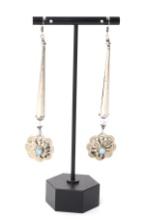 Stunning Fire Opal & Sterling Silver Earrings
