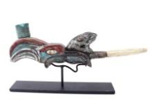 1920's Pacific NW Coast Smoking Pipe on Stand