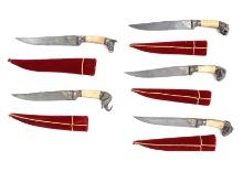 5 Damascus Knives & Sheath