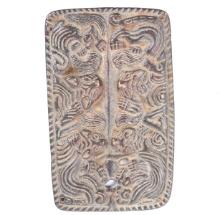 Chinese Bronze Plaque, Recumbent Jaguars