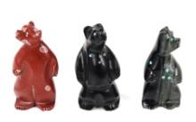Three Zuni Fetish Carved Bears