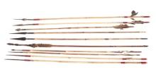 Collection of Ten Various Philippine Bamboo Arrows