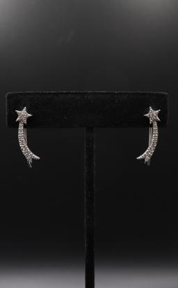 Sterling Silver Comet and Star Ear Climber Earrings