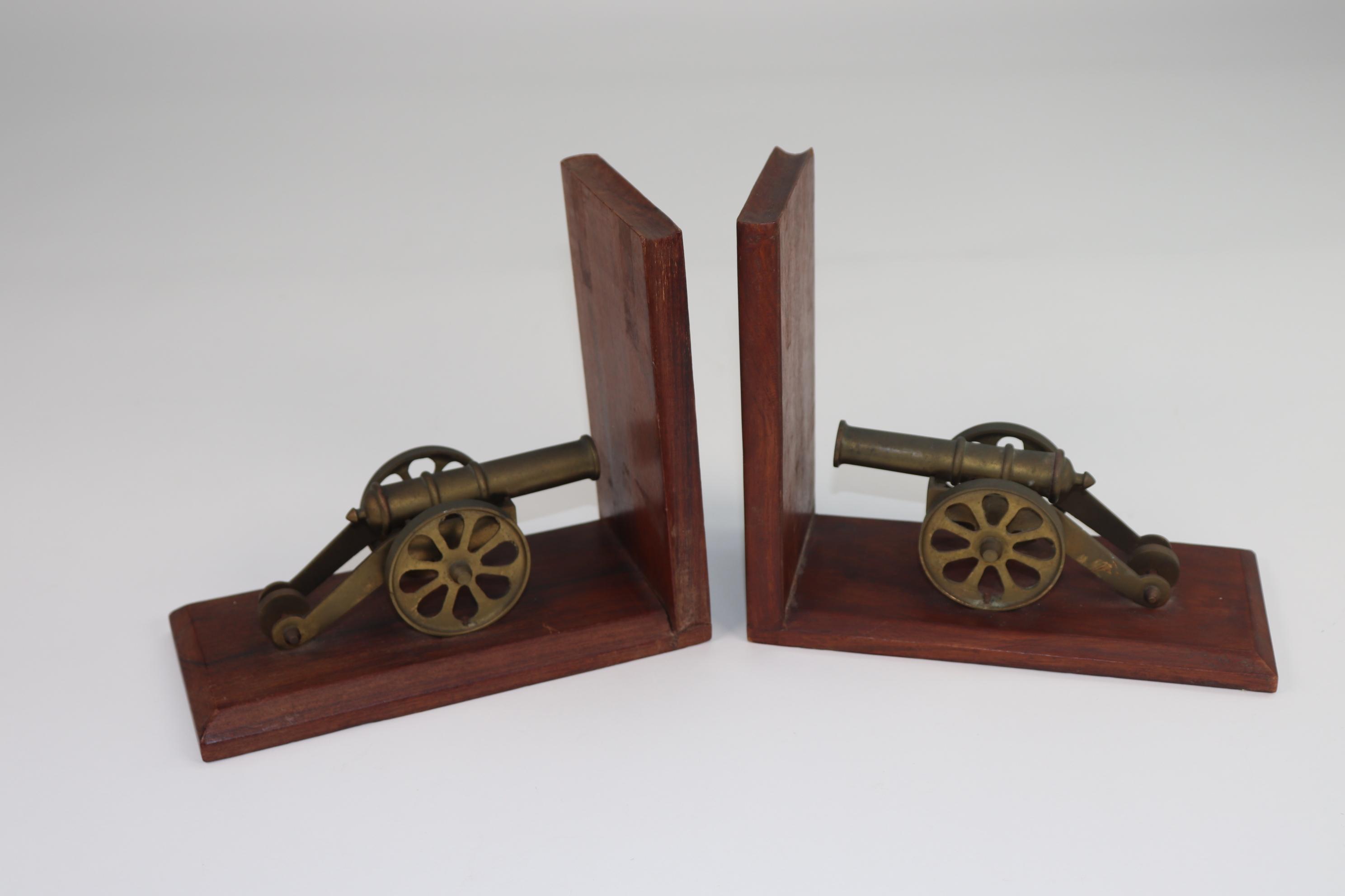 Vintage Brass Cannon Bookends