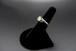 Opal and Tanzanite Sterling Silver Ring