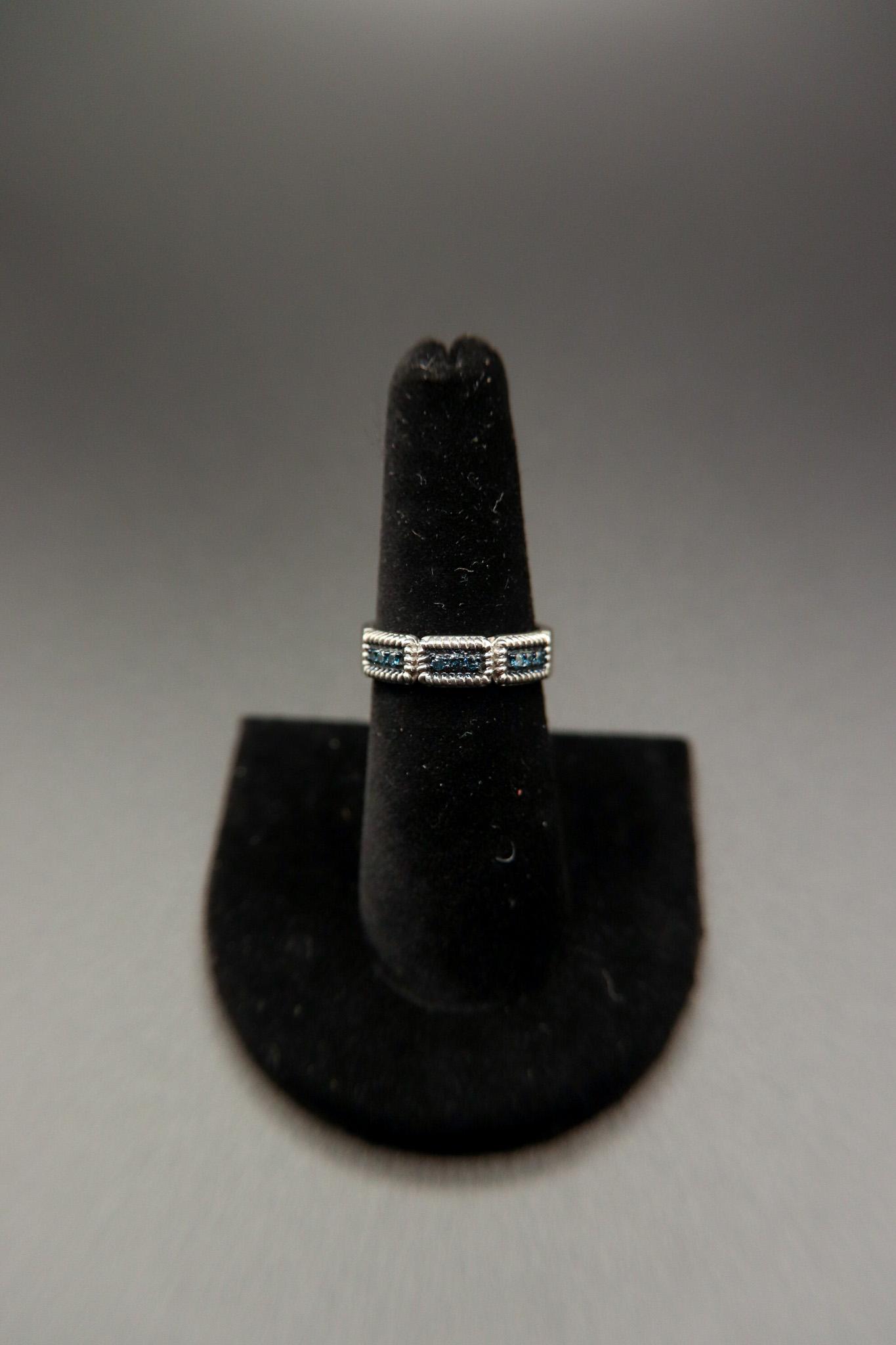 Blue Velvet Diamond Accent Sterling Silver Ring