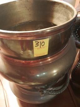 TWO LARGE METAL POTS WITH HANDLES