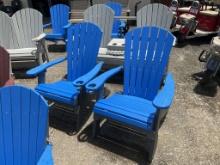 New Amish Set of Adirondack Blue Chairs