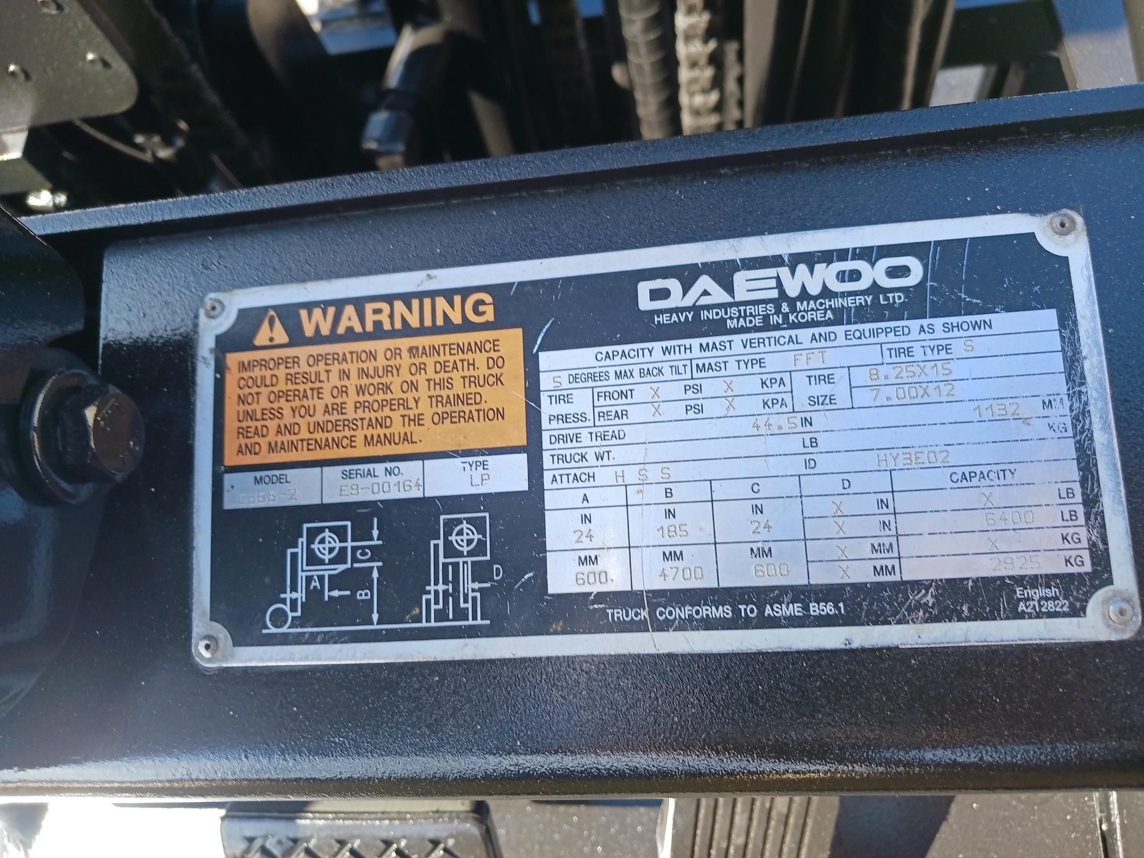 Daewoo G35S-2 7,000lb Forklift