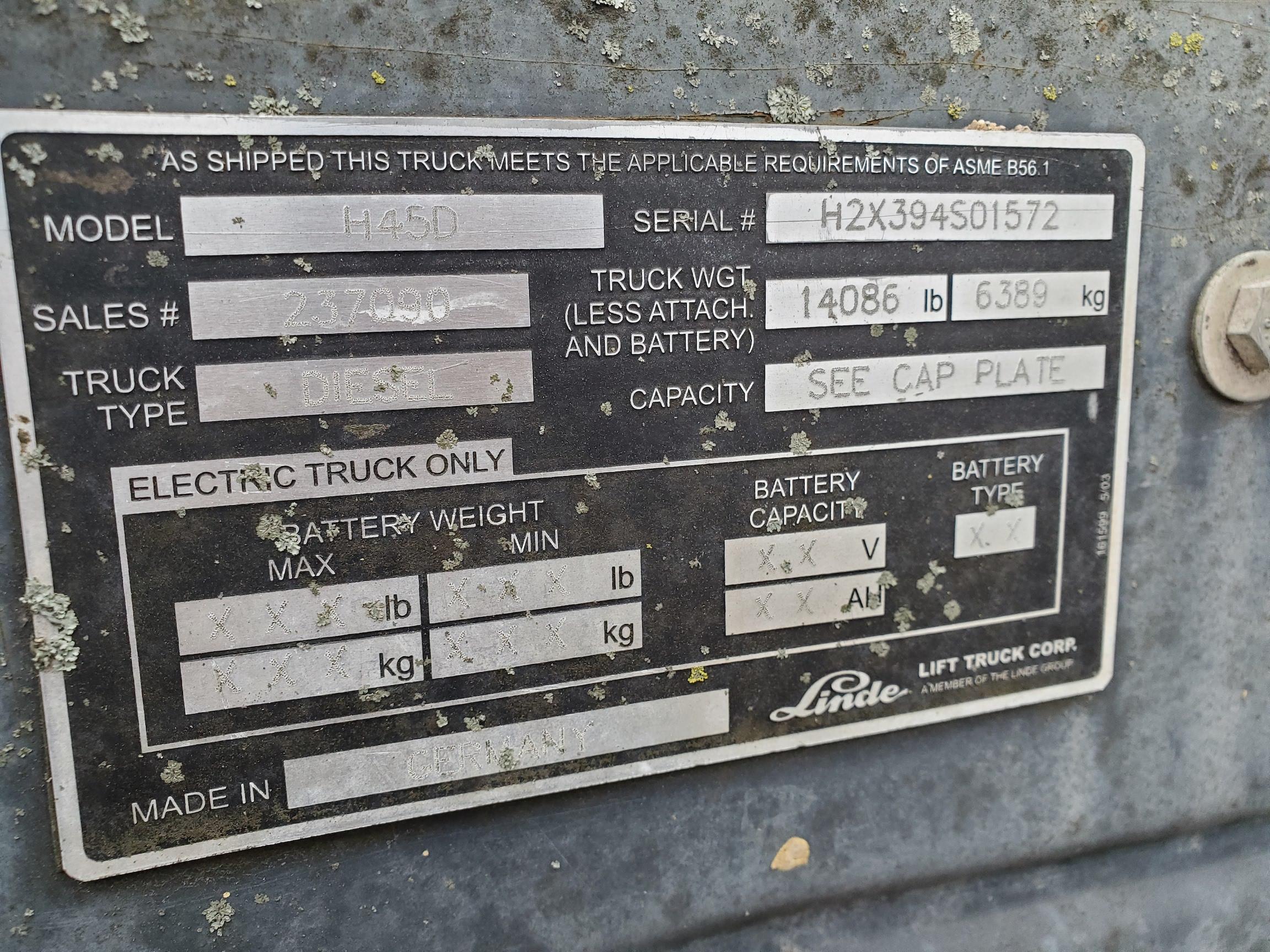 Linde H45D Forklift (E22)