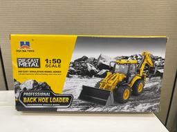 Brand New Die-Cast Metal 1:50 Scale Backhoe Loader (W155E)