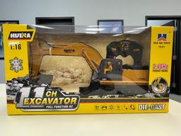 Brand New 11" Die Cast Remote Controlled Excavator (W166E)