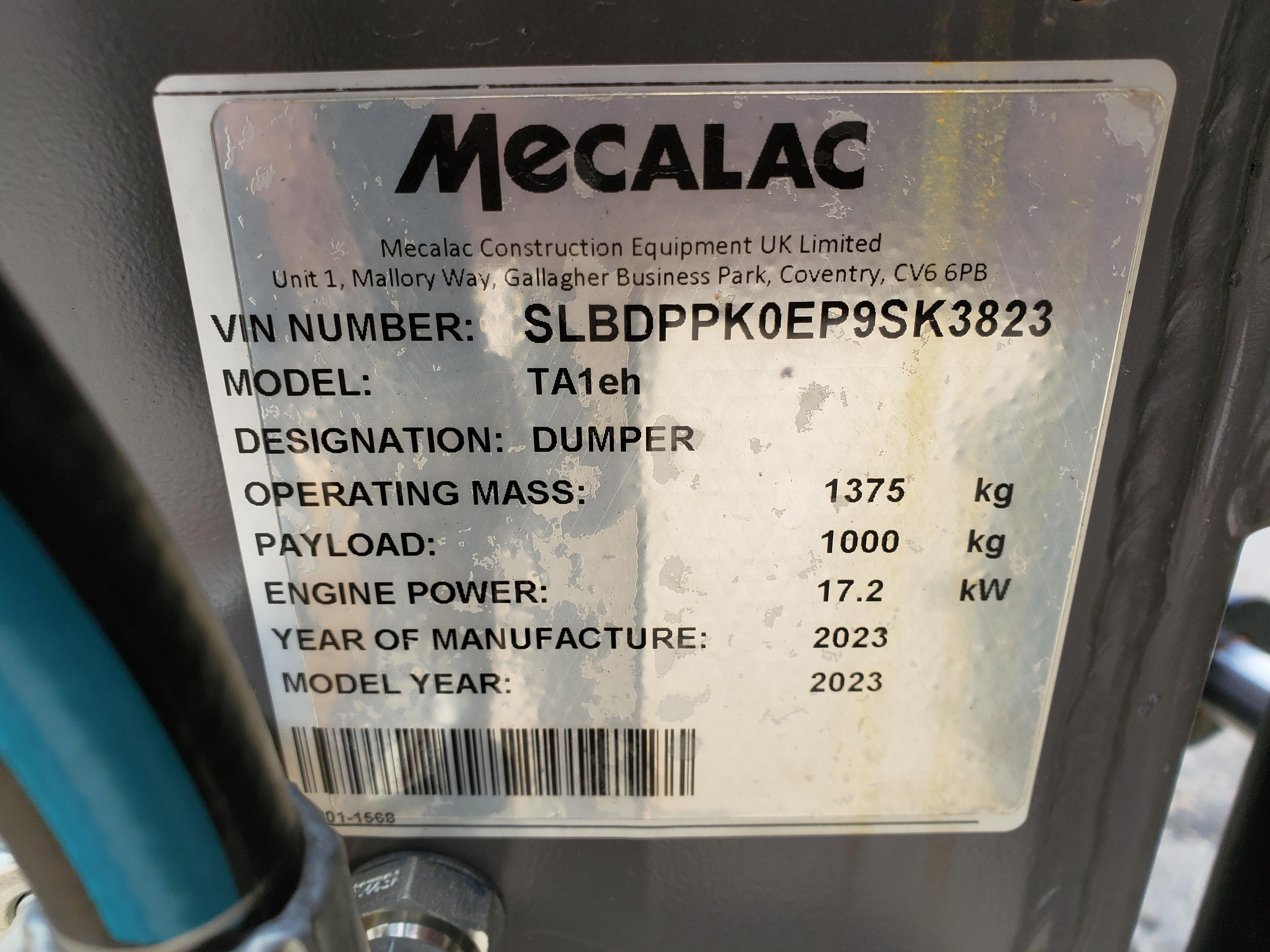 New Unused 2023 Mecalac TA1EH Dumper