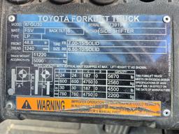 2018 Toyota 8FGU30 6,000lb Forklift