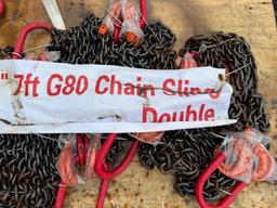 Brand New Lot of 8 Paladin 7ft Double Leg Lifting Chain Slings (W251)