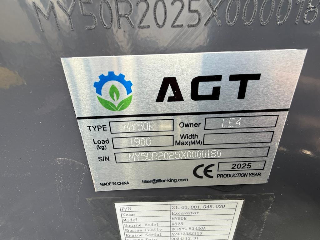 Brand New AGT MY50R Mini Excavator (AG8)
