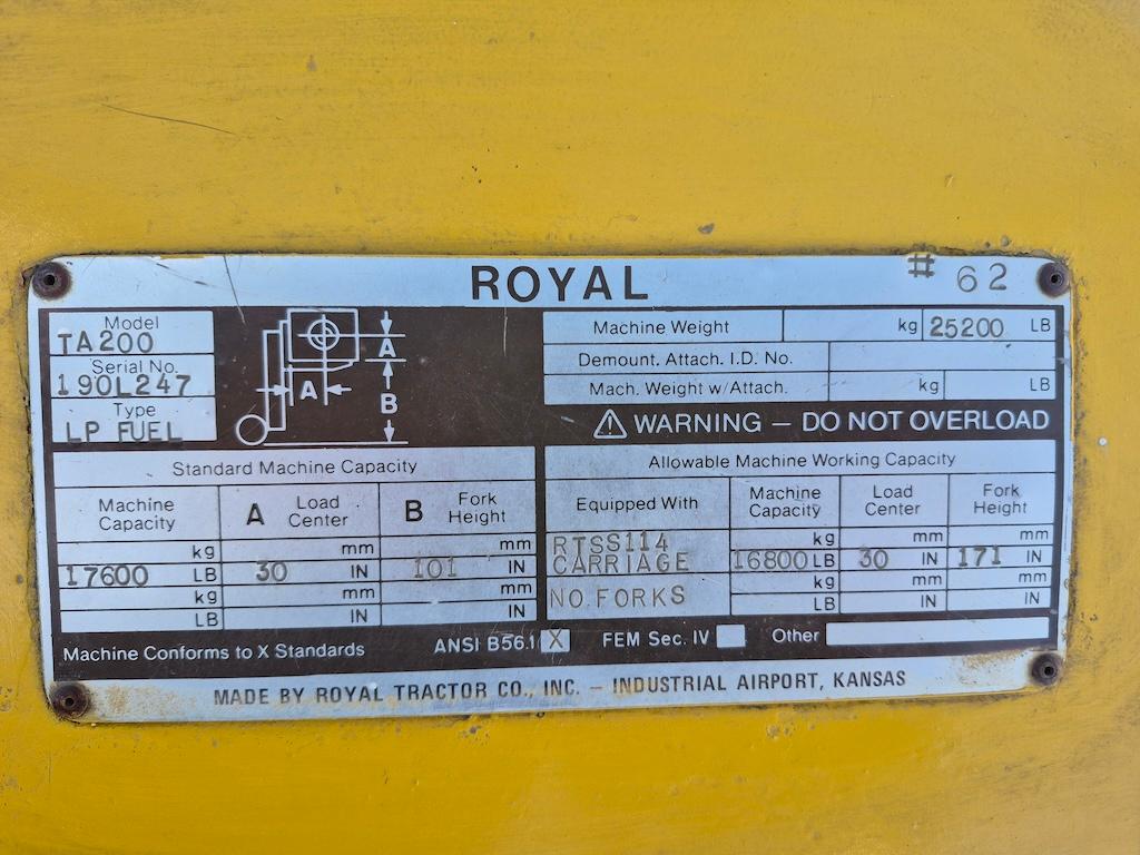 Royal TA200 20,000lb Forklift