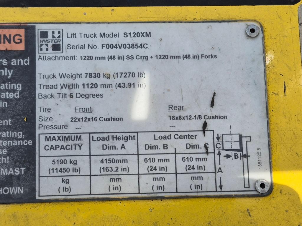 Hyster S120XM 12,000lb Forklift