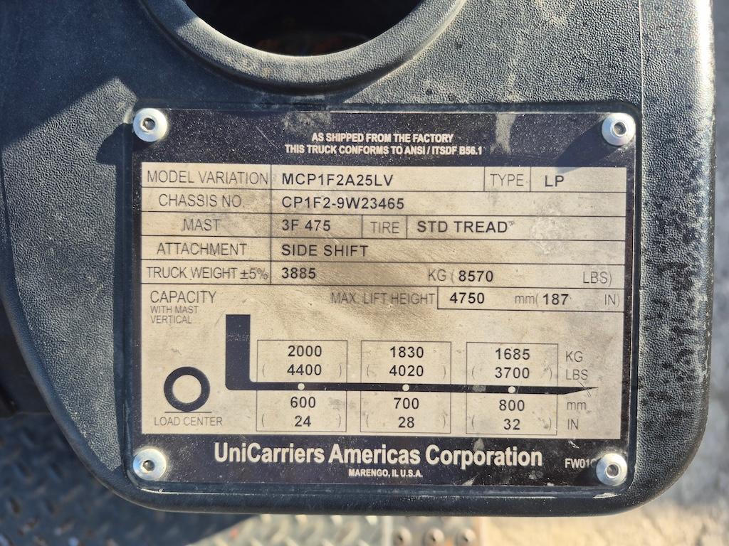 Unicarrier MCP1F2A25LV 5,000lb Forklift