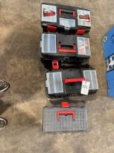 4 tool boxes with tools