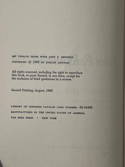 My Twelve Years With John F. Kennedy by Evelyn Lincoln, 1965