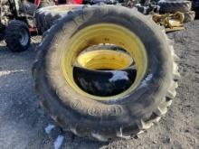 (2) Goodyear 18.4R34 Tires on Open Rims