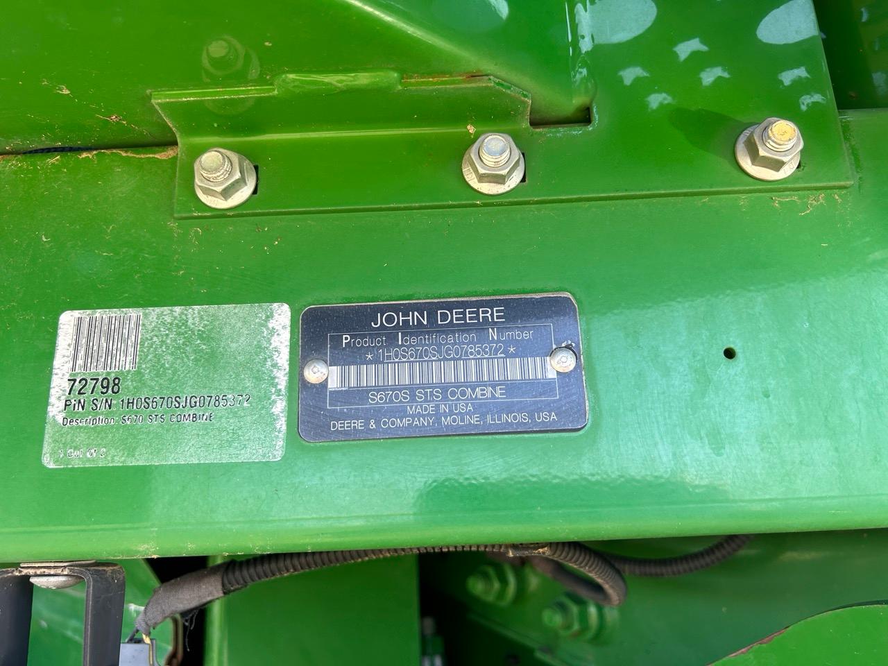 2016 John Deere S670