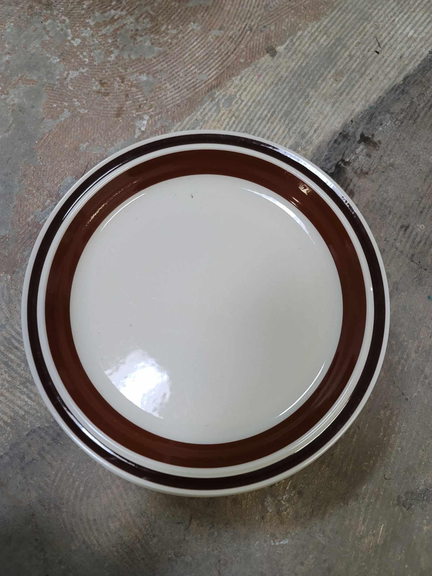 8 Brown and White plates