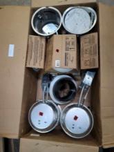 (4) Halo Recessed light fixtures with 6 brown trim inserts