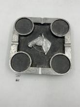 Rare large mcm aluminum horse head tray